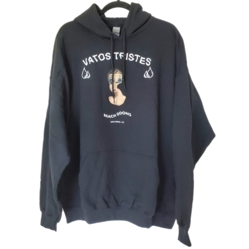 2XL Beach Goons NWOT Unisex Black Hoodie Vatos Tristes Beach Punk San‎ Diego CA
